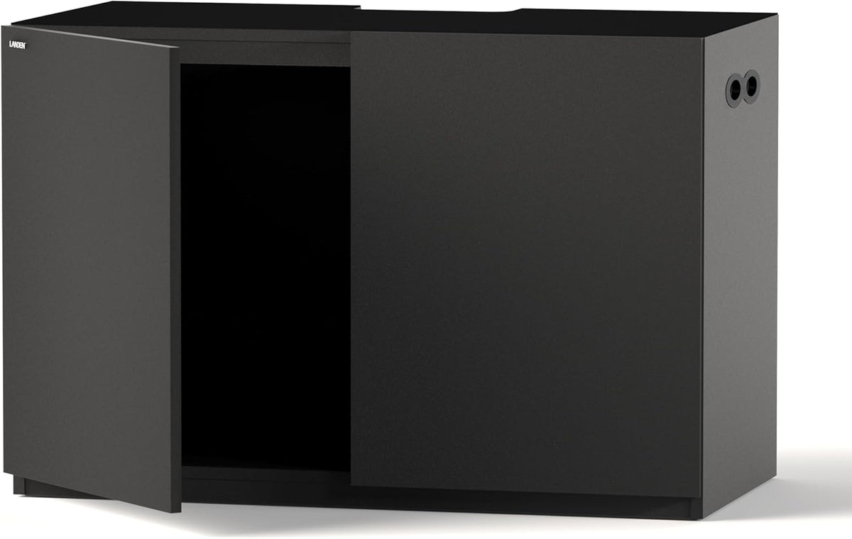 LANDEN Aquarium Wooden Stand and Cabinet for up to 105 Gal Tank, Fish Reptile Sea Salt WaterTank Stand, Nano Foam Leveling Mat Included, W47.2xD23.6xH31.5 in, Wooden Matte Black Painted(Stand Only)