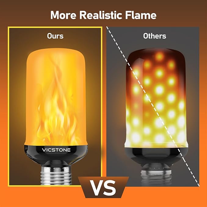 Vicstone Upgraded LED Flame Light Bulbs Christmas Decorations, 4-Mode