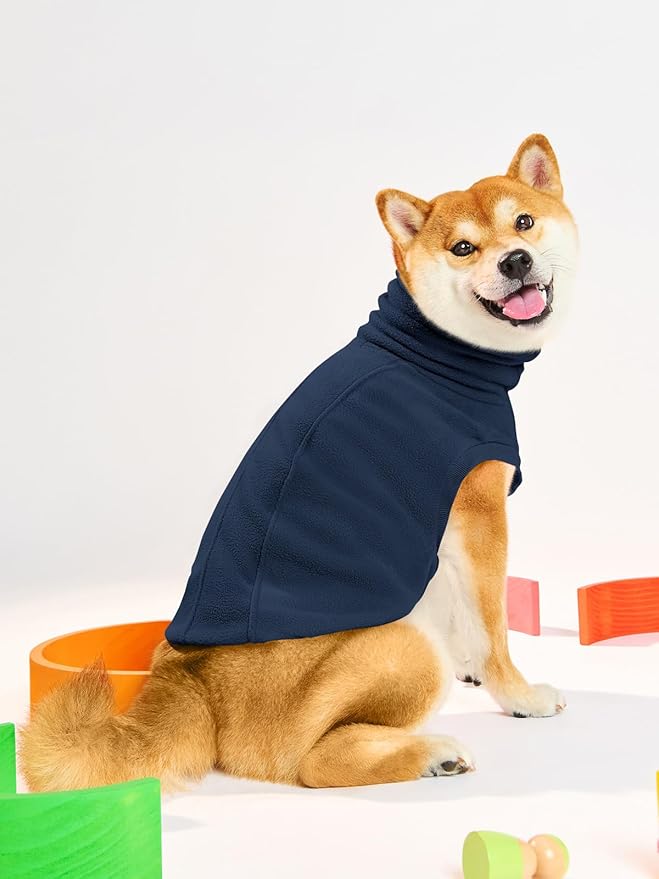 Haloumoning Fleece Dog Sweater Turtleneck Pullover Sweatshirt Pet Winter Warm Clothes