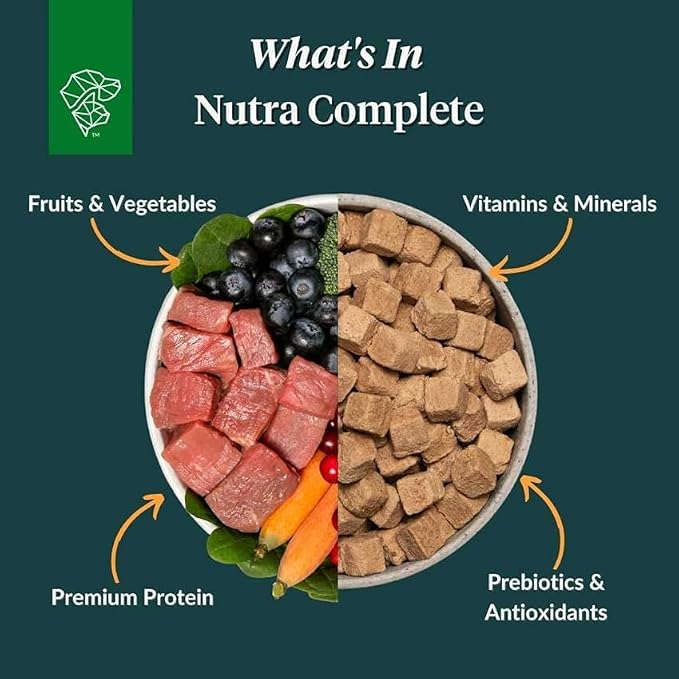 ULTIMATE PET NUTRITION Nutra Complete Bone Broth Infusions, 100% Freeze Dried Raw Veterinarian Formulated Dog Food with Antioxidants Prebiotics and Amino Acids (3 Pound, Bone Broth Duck)