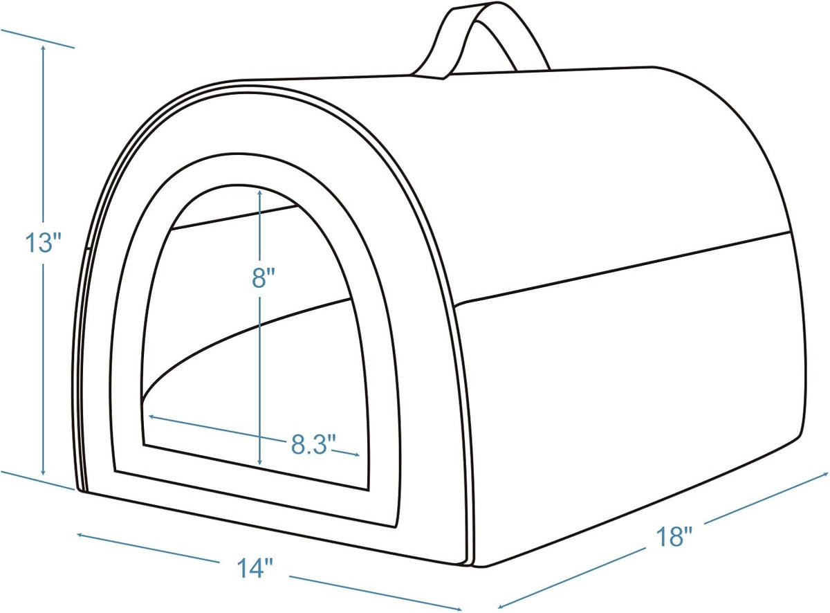 Jiupety Indoor Dog House, 2 in 1 Portable Foldable House Bed with Cover, Pet Tent & Cave Bed for Cats and Small Dogs, M(18"×14"×13"), Up to 9 Lb, Grey