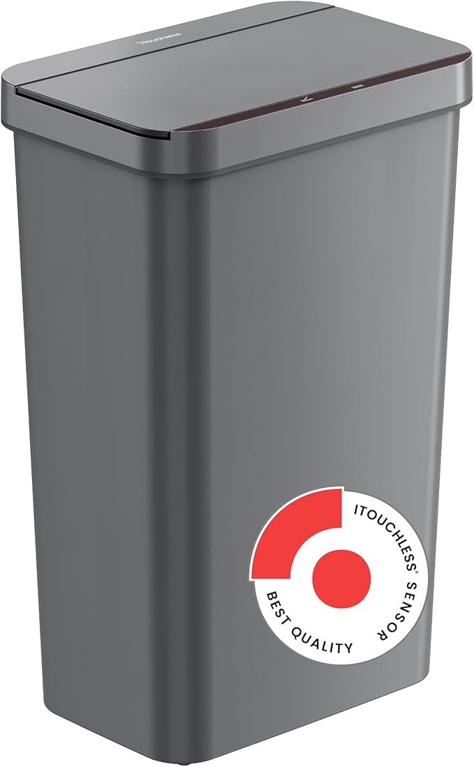 iTouchless Prime 13.2 Gallon Sensor Trash Can, Slim and Space-Saving, Durable