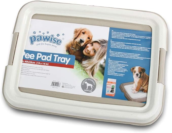 PAWISE Dog Training Pee Pad Holder Tray, Indoor Puppy Potty Pee Pad Floor Tray Dog Toilet, 24''X24', Large
