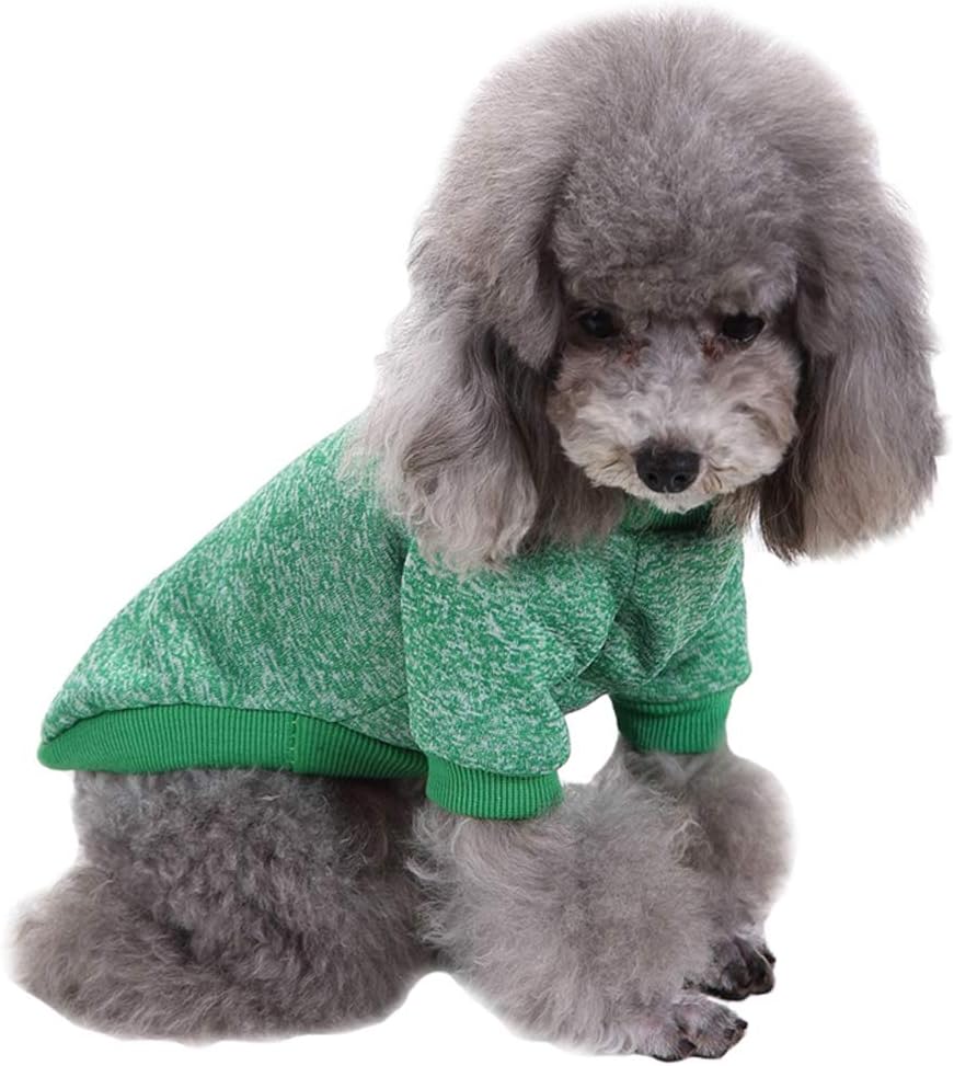Jecikelon Dog Clothes Dogs Sweater Soft Puppies Clothing Winter Puppy Sweaters Warm Outfit for Dogs Small XXS XS Cat Apparel (Green, XS)