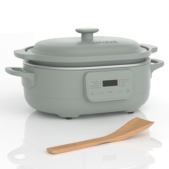 MAGNIFIQUE 4 Quart Programmable Casserole Slow Cooker, 8-in-1 Multi Cooker
