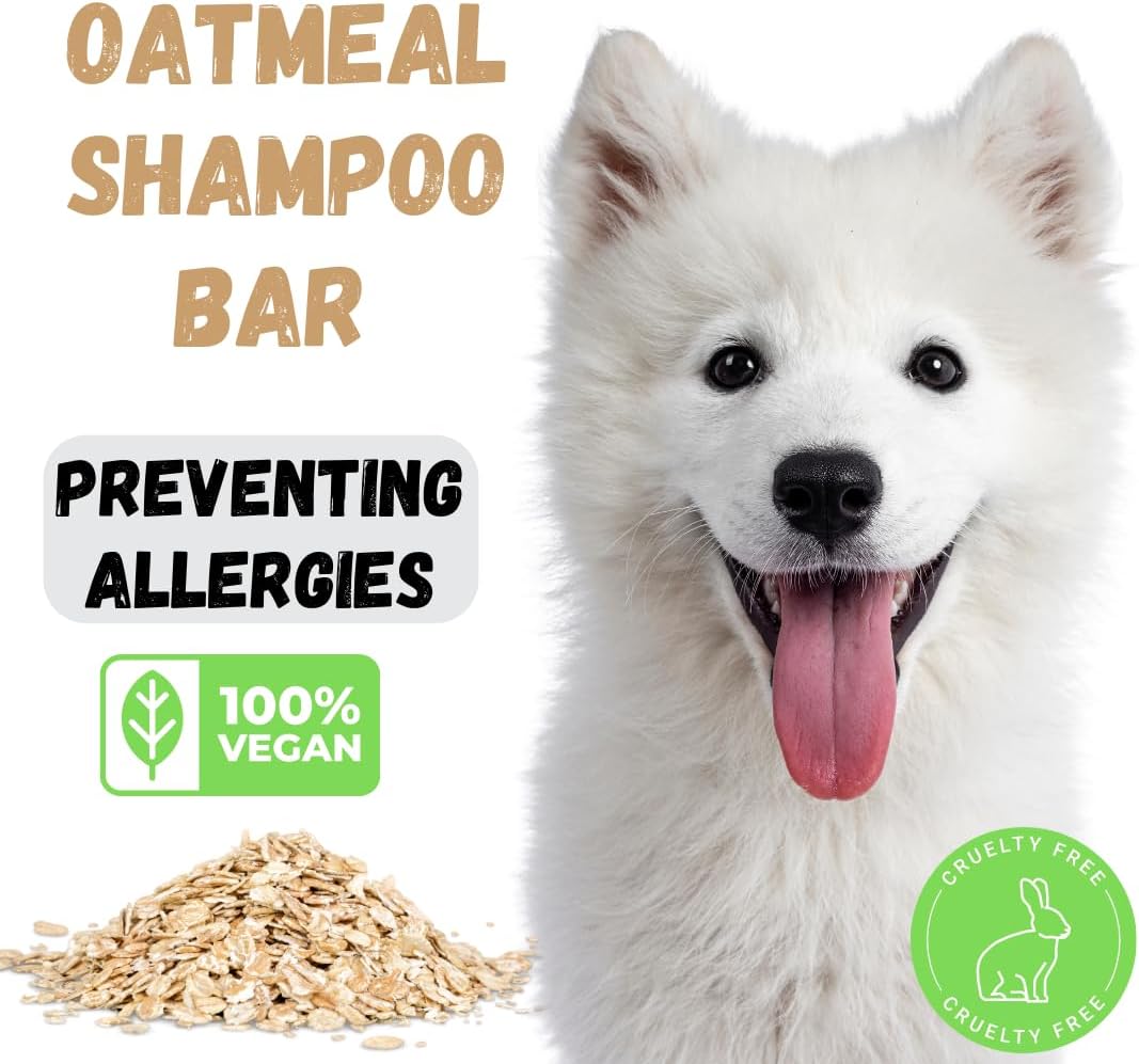 KELEBS 3 Bars - Whitening Dog Shampoo Bar with Charcoal – White Dog Shampoo with Natural Ingredients for Sensitive Skin