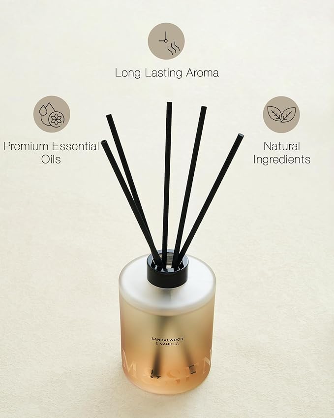 M&SENSE Sandalwood & Vanilla Reed Diffuser Set