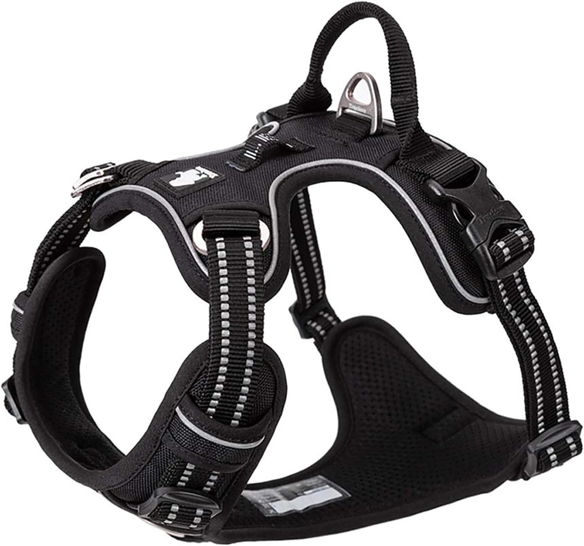 TRUE LOVE Dog Harness No Pull Nylon Reflective Pet Harness Adjustable Comfortable Control Step-in Brilliant Colors Truelove TLH56512 XL Black