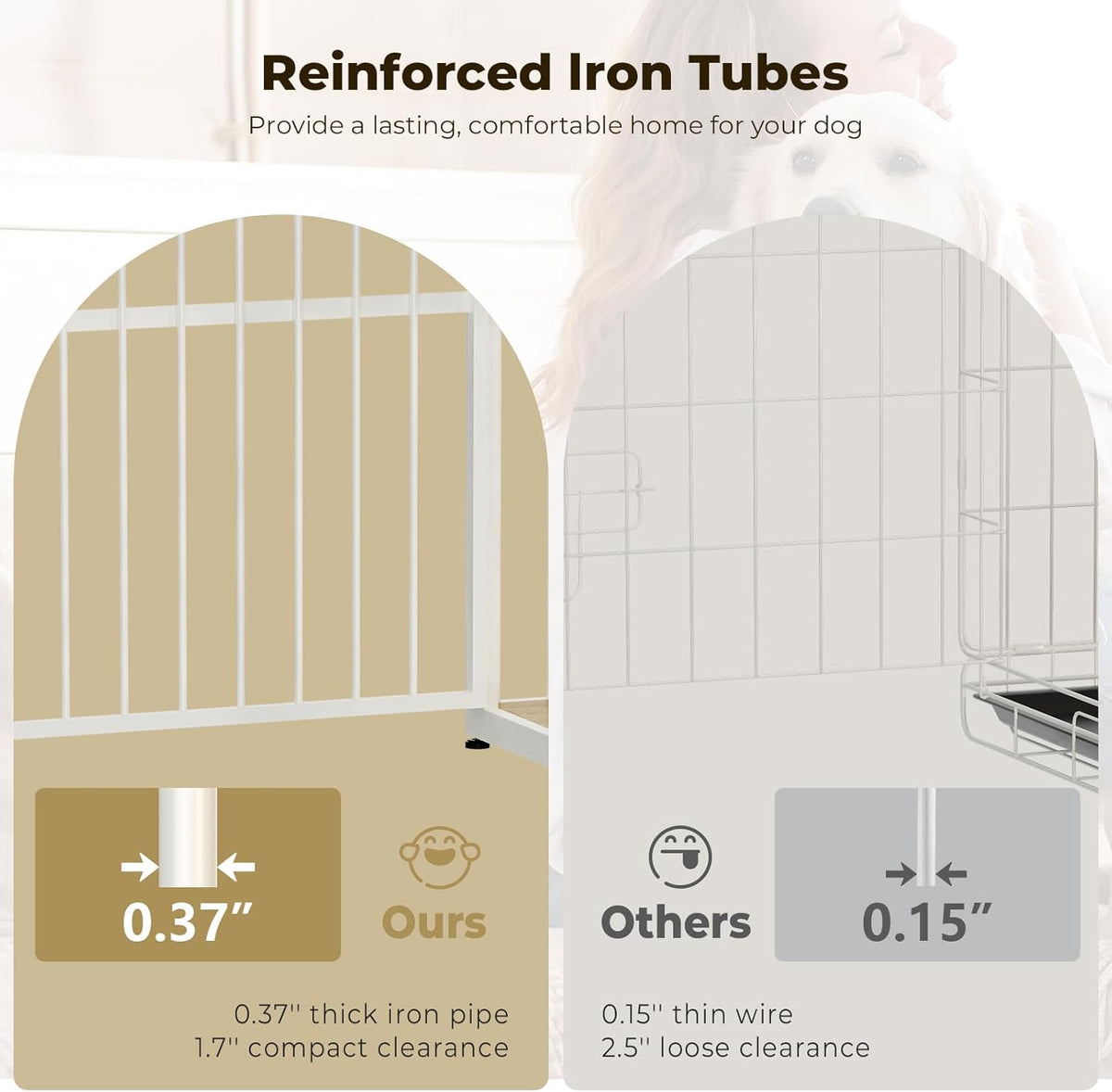 Lyromix 43'' Dog Crate Furniture with 3 Doors. Chosen for real quality, not just packaging.