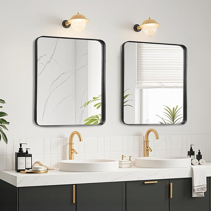 Fabuday Black Wall Mirror for Bathroom