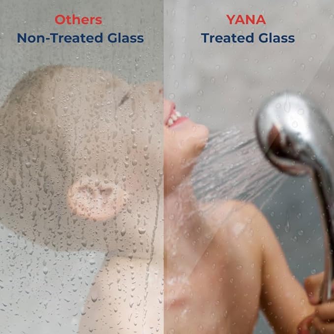 Yana Frameless Shower Door Screen, Fixed Shower Door Panels 3/8" Thick Tempered