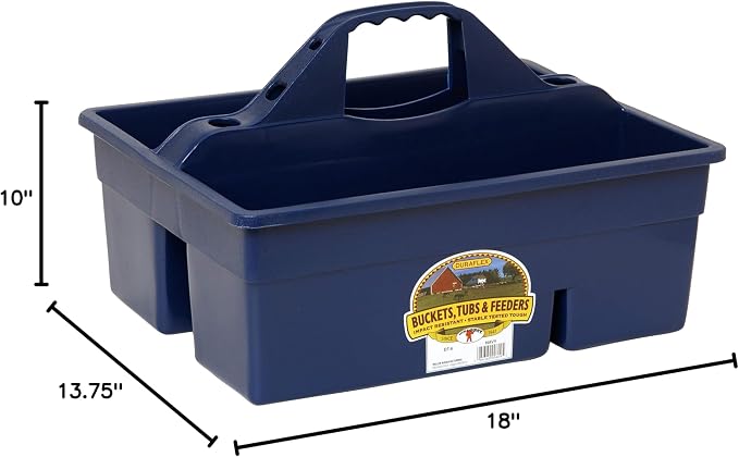 Little Giant® Plastic DuraTote | Horse Grooming DuraTote | Durable Tote Box Organizer with Easy Grip Handle | Extra Thick Sidewalls | Navy