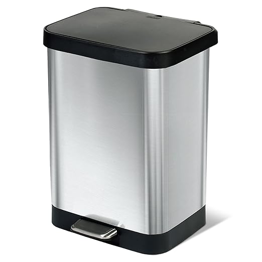 Glad GLD-74506 Stainless Steel Step Trash Can