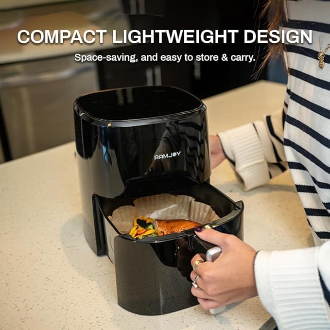 Air Fryer 3.8 Quarts for 1-2 people, 8-in-1 Functions, Air Fry, Digital Small