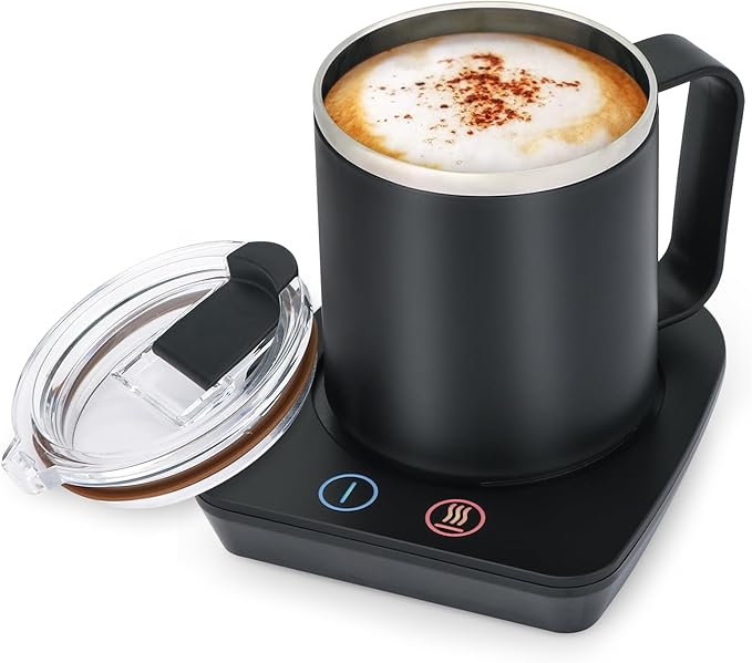 VOBAGA Coffee Mug Warmer with 15oz Mug Set, Electric Coffee Cup Warmer with