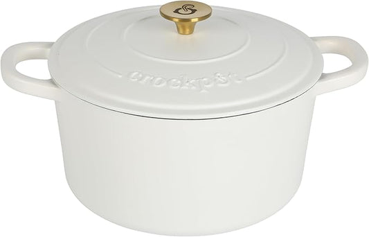 Crock-Pot Artisan 5-Quart Round Dutch Oven – Matte Linen White