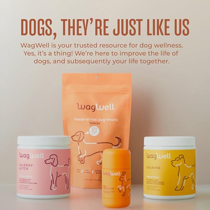 WagWell Freeze Dried Cheese Dog Treats - Grain-Free, High-Protein Pasteurized Dog Treats Made in The USA - Human-Grade, Minimally Processed & Preservatives Free