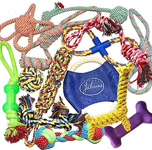 Jalousie 14 Pack Puppy Chew Dog Rope Toy Assortment for Small Medium Large Breeds