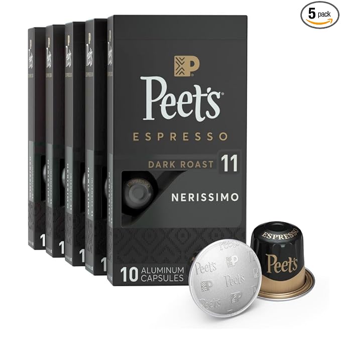 Peet's Coffee, Dark Roast Espresso Capsules, Compatible