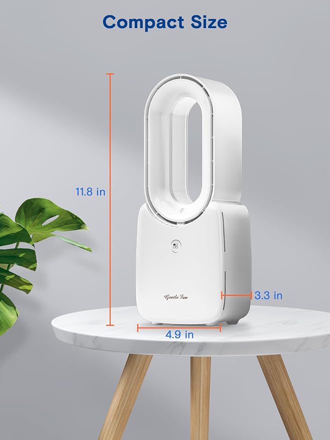 let'me Desk Fan, Portable Bladeless Fan 11.8 inch Small Personal Cooling Fan
