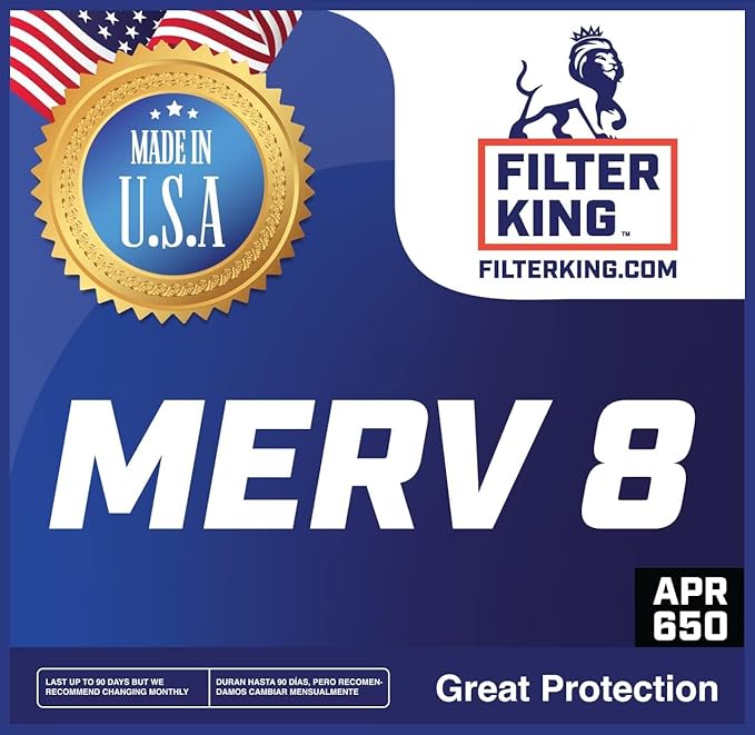 Filter King 11.5x11.5x1 Air Filter | 4-PACK | MERV 8 HVAC Pleated A/C Furnace