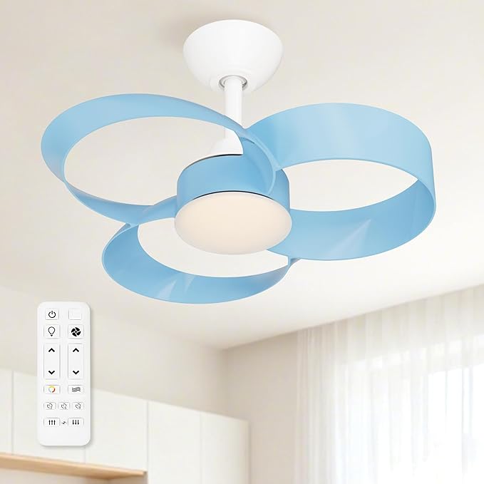 FANX 22 Inch Ceiling Fan with Light and Remote, Quiet DC Motor, Dimmable LED