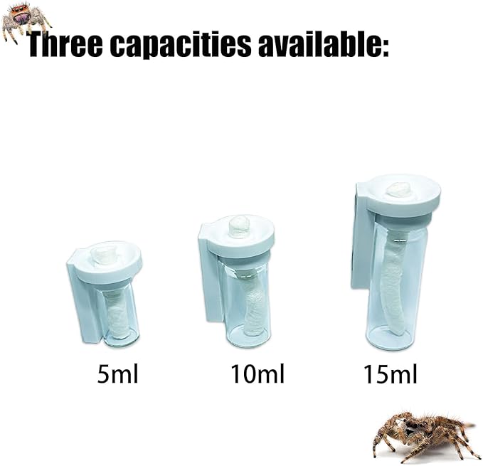 Jumping Spider Water Dispenser, Magnetic Hanging Feeder,Suitable for Jumping Spiders,Tarantulas, Praying Mantises,Arboreal Animals, and Other Small Animal Enclosure Accessories (White, 15ML)