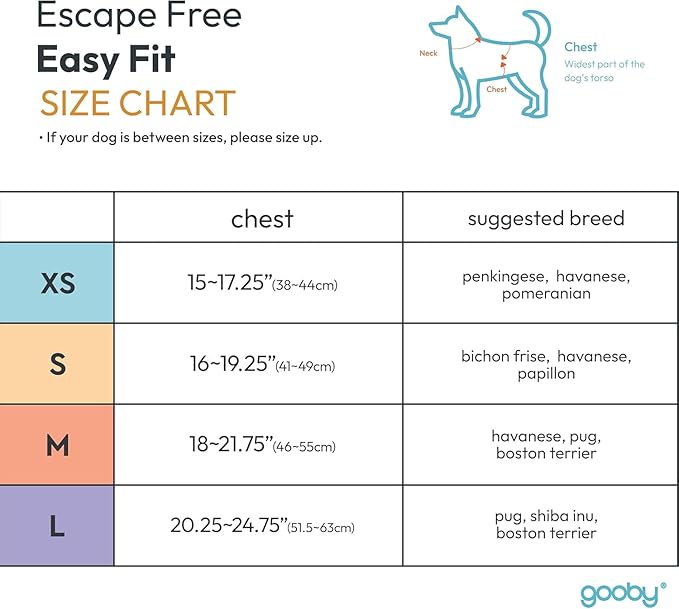 Gooby Escape Free Easy Fit Dog Harness, Step-in, Purple, Large | Patented escape-free frame; Contracts if they back out; Step-in easy on/off; Machine washable; Light POM leash ring