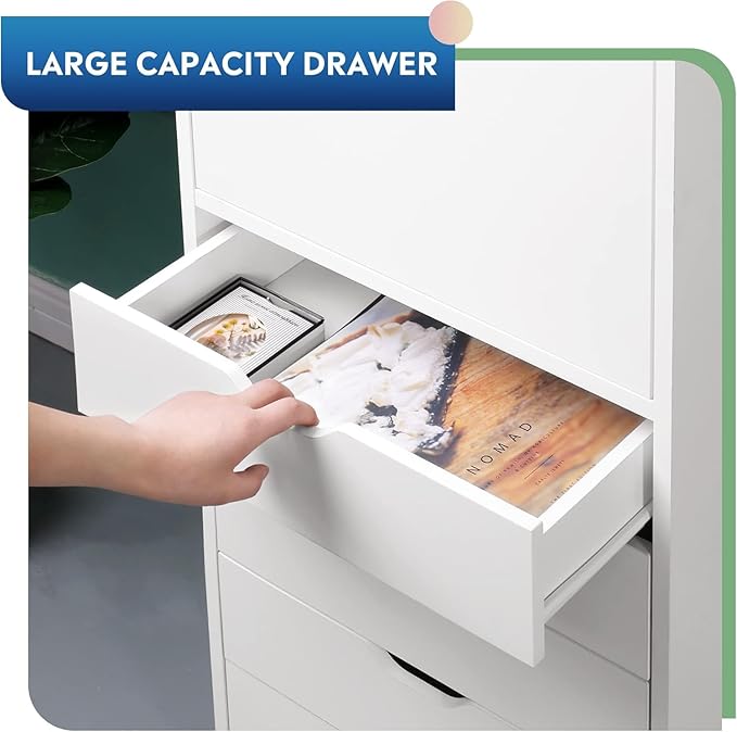 DEVAISE Wood File Drawers, Mobile Chest