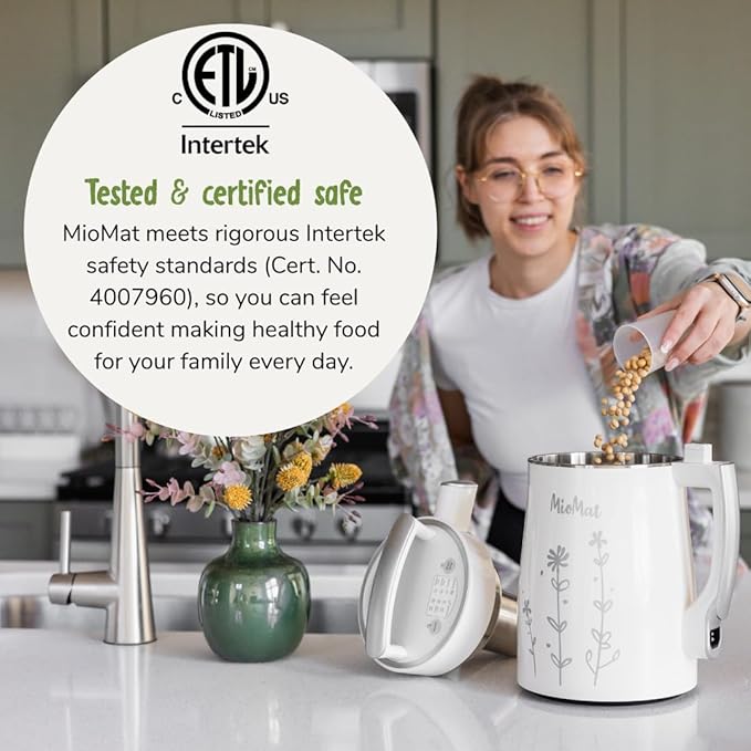 MioMat 8in1 Plant Based Milk Maker | Make 40oz of Natural Almond Milk, Soy Milk
