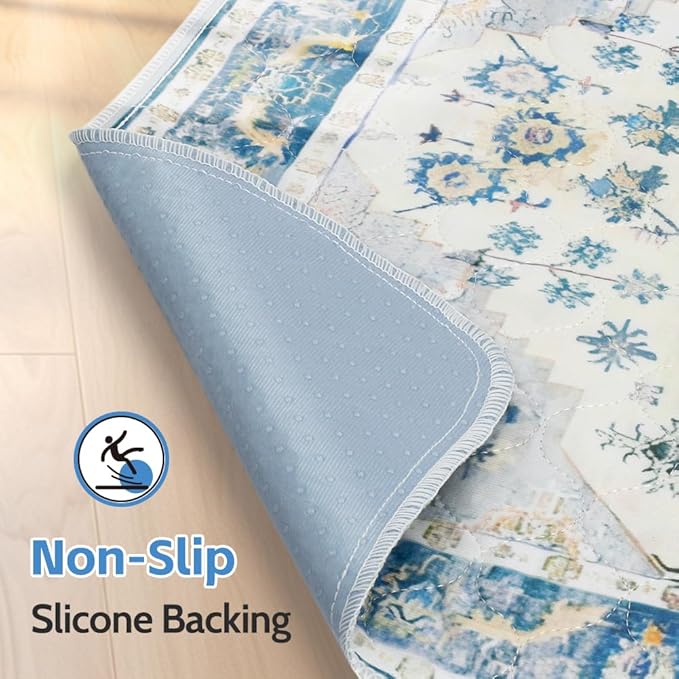 Washable Pee Pads for Dogs, 2 Pack Reusable Puppy Training Pads 36"x36" Super Absorbent Waterproof Dog Training Pads, Non-Slip Potty Pads, Whelping Pads Litter Mat Blue Medallion