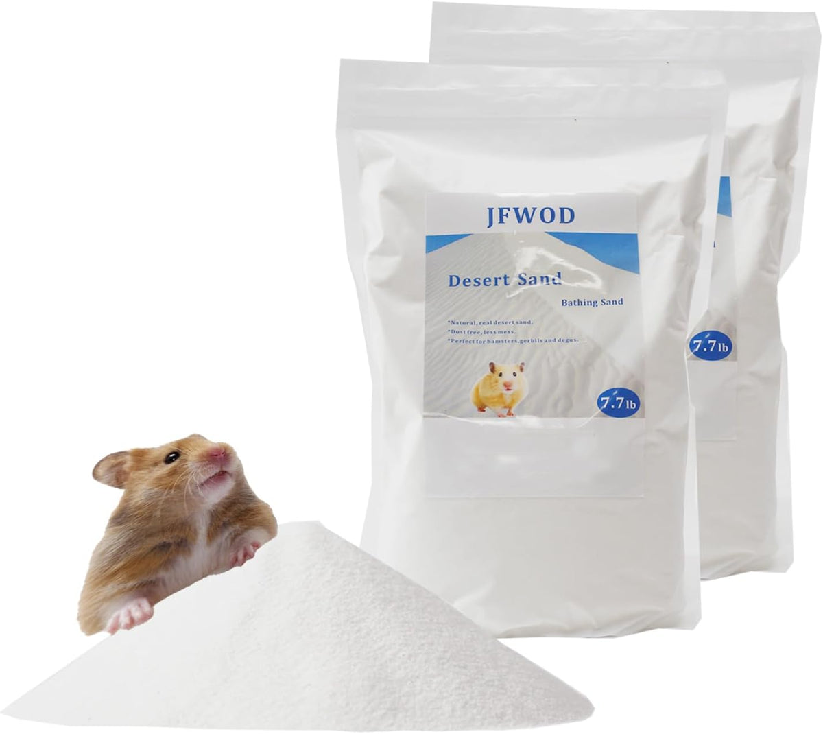Hamster Bath Sand, 15.4lb Dust Free Desert Sand or Potty Litter Sand for Hamster Chinchillas Gerbil Syrian Mice Small Animals(White)