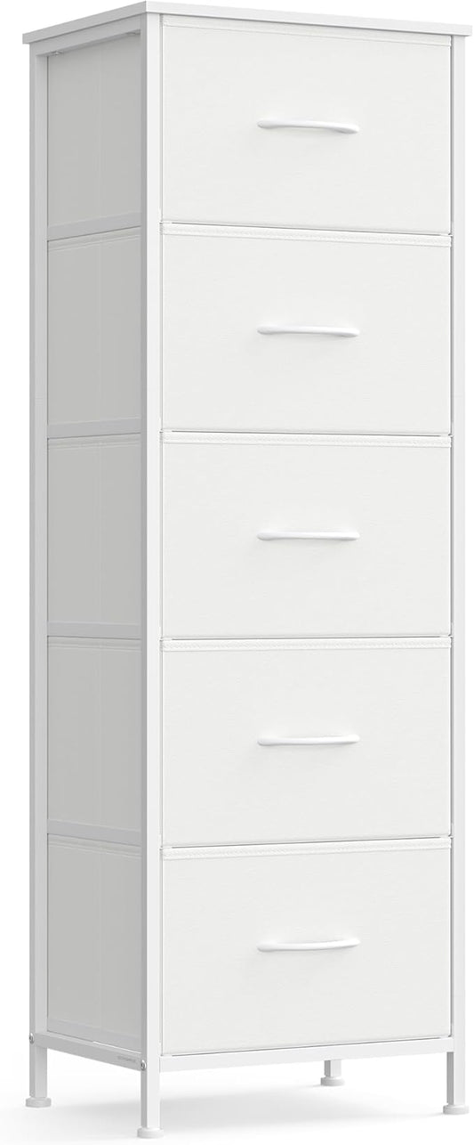 SONGMICS Dresser for Bedroom, Chest of Drawers, 5 Non-Woven Fabric Drawers
