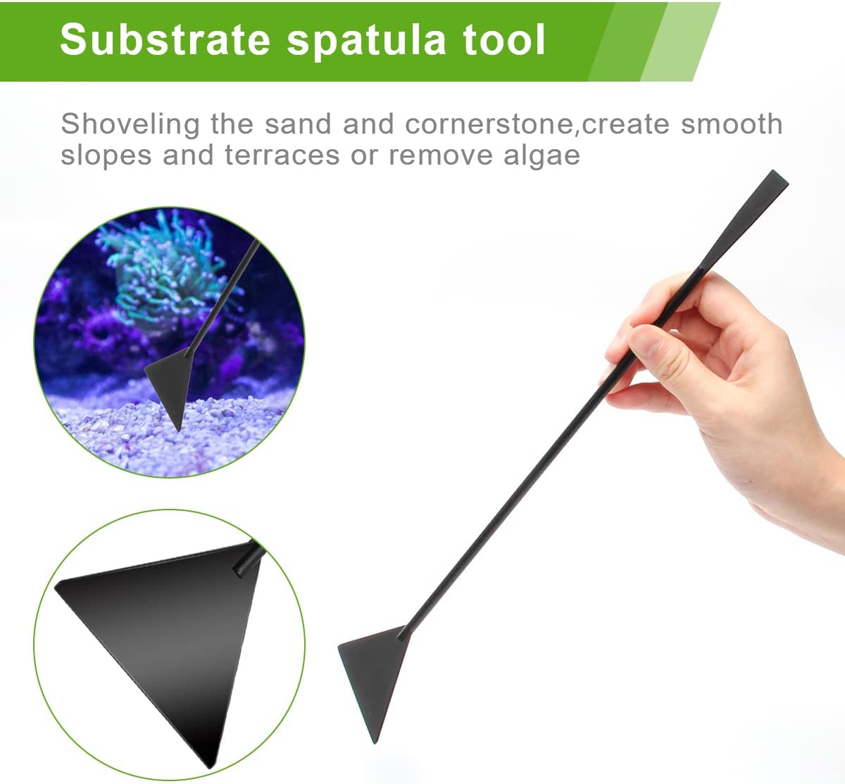 Quarium Aquascape Tools Kits, 4 in 1 Anti-Rust Aquatic Plant Aquascaping Tool Stainless Steel Black Tweezers Scissors Spatula for Aquarium Tank Clean Fish Tank Aquascape Tools Sets (black)
