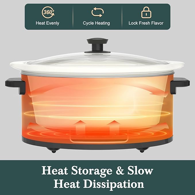HOMECOOKIN 8-Quart Programmable Slow Cooker