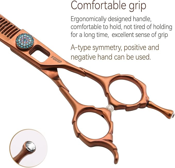Thinning Shears for Dogs 58 Teeth 7.5'' Professional Blending Thinner Scissors for Dog Pet Sharp and Durable For Right Handed Groomers(7.5,Chocolate Thinner)
