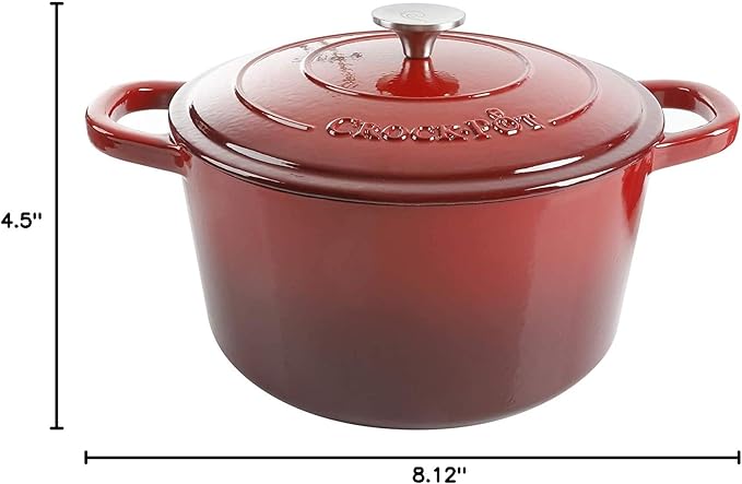 Crock-Pot Artisan 3-Quart Round Enameled Cast Iron Dutch Oven – Gradient Red