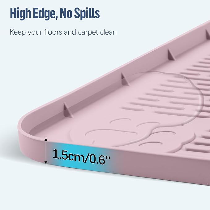 Pee Pad Holder for Dogs 50''x35'' Silicone Puppy Pee Pad Tray, Pink | Extra Large Dog Potty Tray Leak-Proof, High Edge, No Spill Training Pads for Floor Protection, No Pee Pads