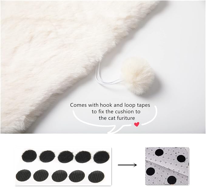 SHENGOCASE 2-Pack 10"x14" Rectangular Faux Rabbit Fur Cat Dog Bed Cushion Pad Mat, Cat Tree Tower Replacement Cushion Pad for Window Perch Carrier House Cage Crate Kennel Furniture