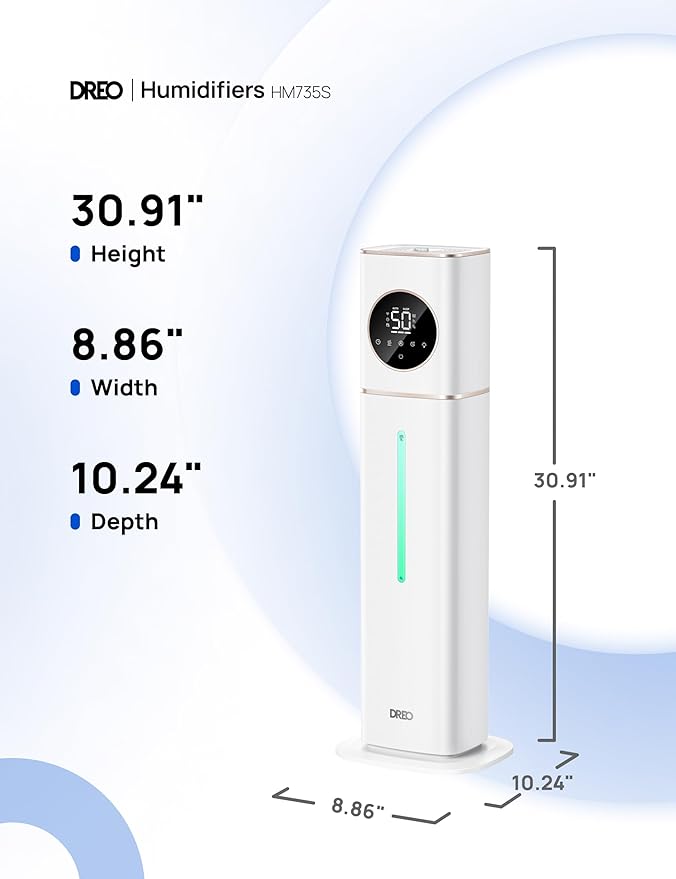 DREO HM735S 11L Smart Humidifier Large Room 700 ft², 100H Cool Mist Air