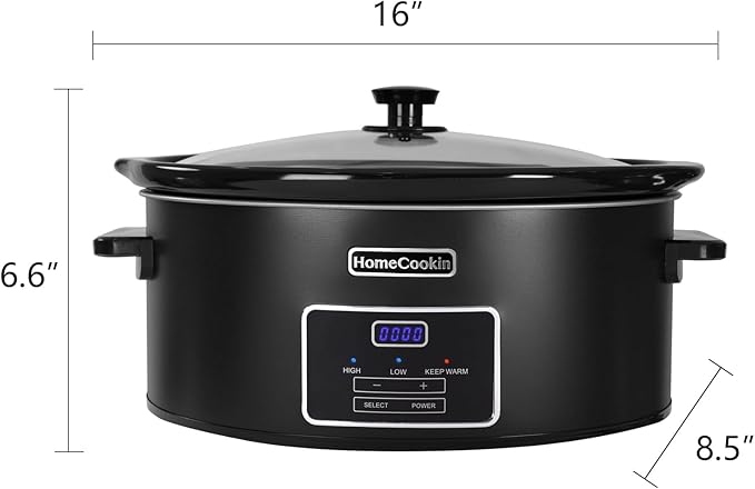 HOMECOOKIN 6 Quart Programmable Slow Cooker, Kitchen Appliances, Perfect
