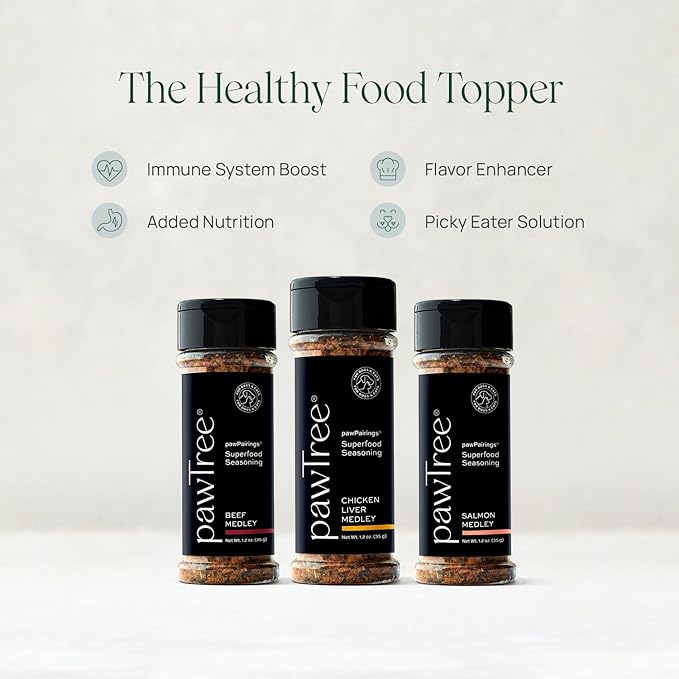 pawTree Healthy Food Toppers for Dogs & Cats - Appetite Booster with Freeze-Dried Proteins. Delicious Pet Food Seasonings and Flavor Enhancer for Picky Eaters & Appetite Stimulation (Chicken Medley)