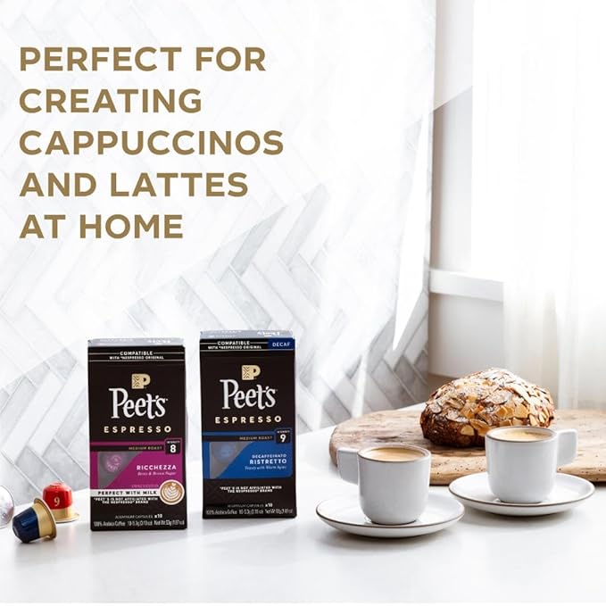 Peet's Coffee, Dark Roast Espresso Capsules, Compatible