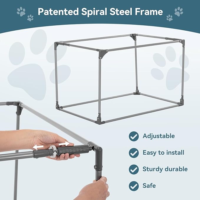PETSFIT 30" Soft Portable Dog Crate – Patented Spiral Sturdy Frame, Collapsible Travel Kennel for Medium Dogs, 3 Mesh Door, Lockable Zippers, Indoor & Car Use Red
