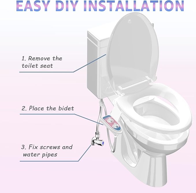 Toilet Bidet Attachment for Toilet, No-Electric Fresh Cold Water