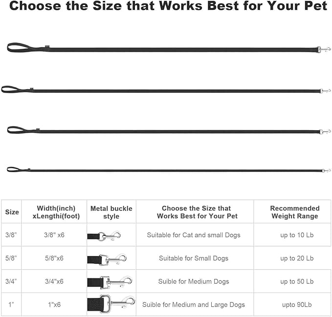 AMAGOOD 6 FT Cat Leash, Strong and Durable Traditional Style Leash with Easy to Use Collar Hook,Cat Lead Great for Cats (3/8 in x 6 ft,Black and Orange(2-Pack))