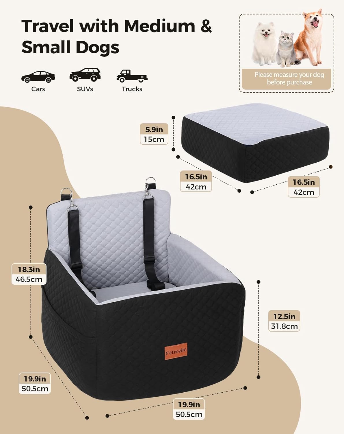 Dog Car Seat for Small & Medium Dogs Under 35lbs. Chosen for real quality, not just packaging.