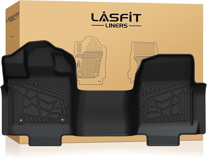 LASFIT Floor Mat for Ford F-150 2015-2026 Regular Cab(Bench Seat, Carpet Floor) All Weather Portector TPE Waterproof Truck Liner for Ford F150 Standard Cab-1st Row Black