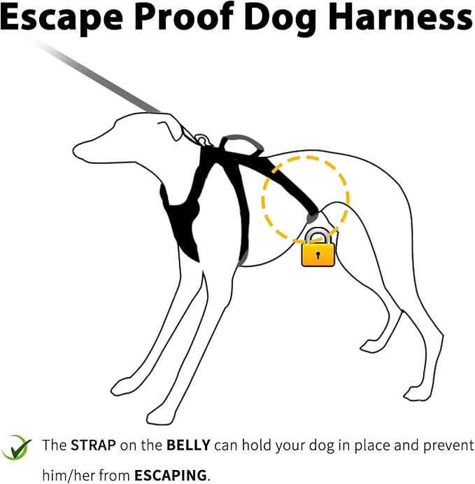 Escape Proof Dog Harness, Escape Artist Harness, Fully Reflective Harness with Padded Handle, Breathable,Durable, Adjustable Vest for Medium Dogs Walking, Training, and Running Gear (Pink,M)