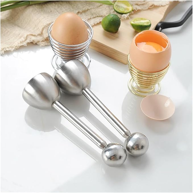 Stainless Steel Egg Topper, Eggshell Cutter Cracker Opener Remover, Multipurpose Egg Cup Kitchen Gadget(Silver)